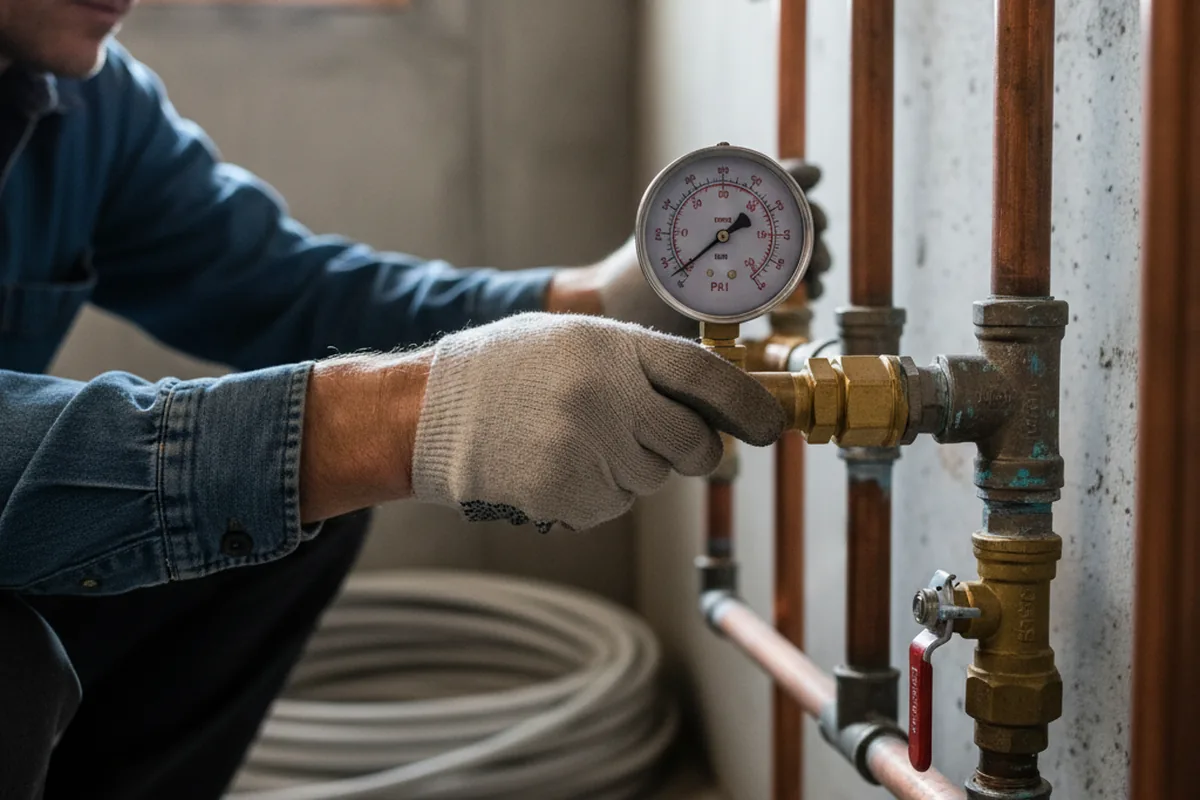Pressure testing a repaired line during Water Line Repair in Pooler